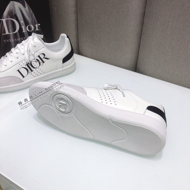 Dior明星同款平底圓頭運動鞋 迪奧2021春夏最新情侶款系帶休閒小白鞋 CD字母logo小蜜蜂印花拼色德訓鞋 dx3508